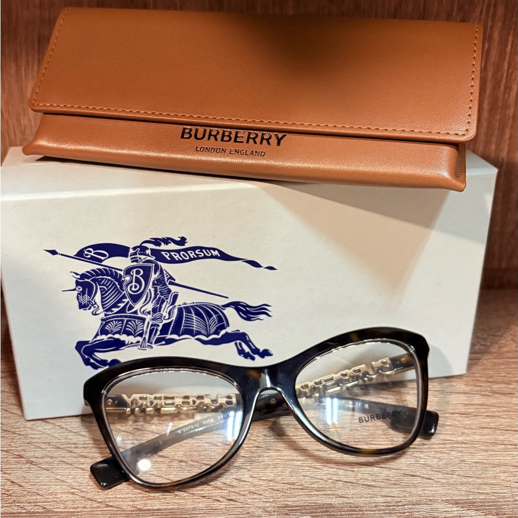 Burberry Black Women's Glasses With Tan Case